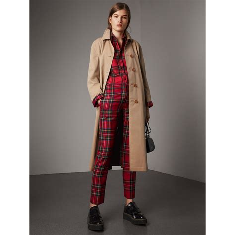 reversible gabardine and tartan wool car coat burberry|Long Reversible Gabardine Car Coat in Black .